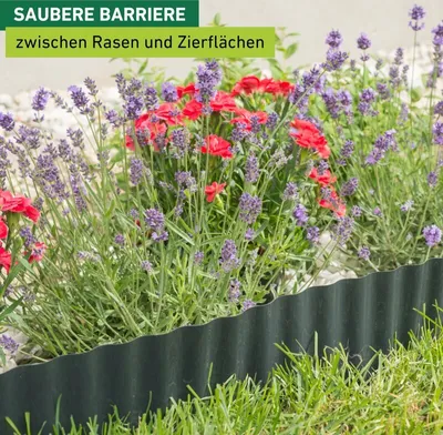 Produktbild von Rasenkante gewellt grau 9m*20cm