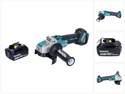 Zdjęcie produktu dla Makita DGA 521 T1X1 akumulatorowa szlifierka kątowa 18 V 125 mm X-LOCK Brushless + 1x akumulator 5,0 Ah - bez ładowarki