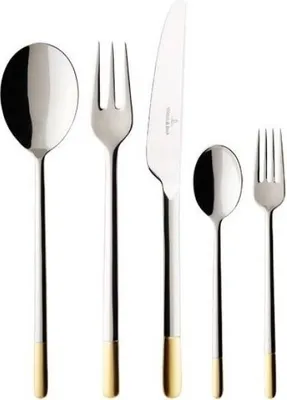 A set of five Villeroy & Boch cutlery pieces arranged in a line against a white background.