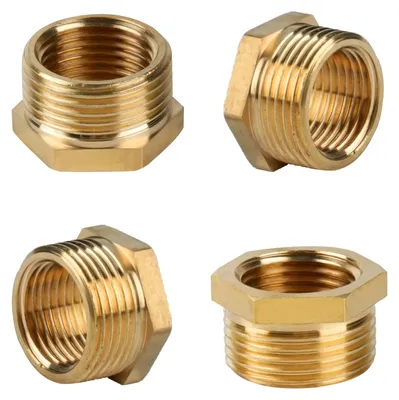 Image de 4 raccords en laiton de réduction de diamètre, passage 3/4 vers 1/2, pour eau