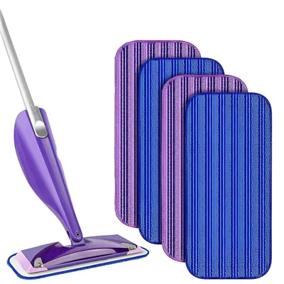 Productafbeelding van Mop-pads - 4 stuks microvezel reinigingspads - voor het schoonmaken van vloeren - wasbaar en absorberend
