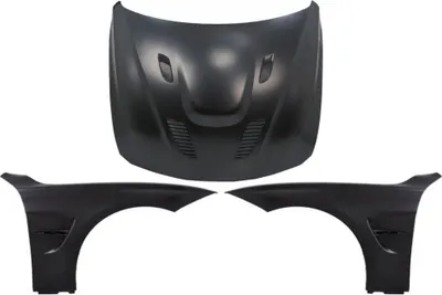 Image de Capot moteur pour BMW Série 3 F30 F31 2011-2019 M3 GTS look Ailes Avant Noir.