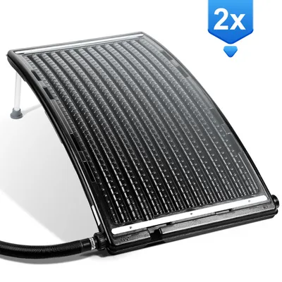 Immagine prodotto di Riscaldatore solare Yakimz Portate fino a 10.000 litri all'ora Riscaldatore solare curvo per piscina 2 pezzi 110x69x14cm