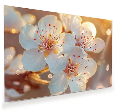 Produktbild von Glasbild 75x50cm in XXL für Wohnzimmer, Schlafzimmer Motiv Blumenstrahlen