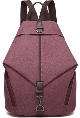 Productafbeelding van Rugzak, canvas, dames, vintage, outdoor, school, reizen, rood