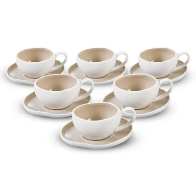 Produktbild von BRICARD BARLES KAFFEE SET | WEIß-TAUPE 12-TEILIG