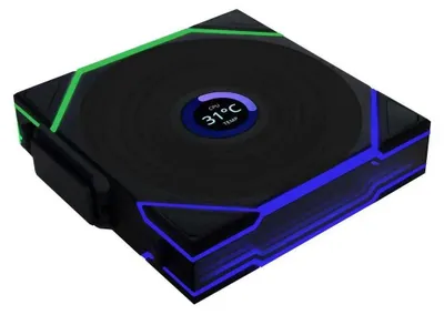 Produktbild von Lian Li Uni Fan TL120 LCD Reverse Blade Wireless, Ventilator, 12 cm, Schwarz