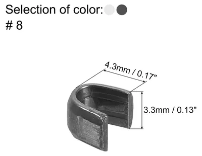 Produktbild von 80 Stš¹ck Rei?verschluss Stopper Schieberhalter #8 U Form Stopper Reissverschluss Zipper Ersatz fš¹r Taschen M?ntel Jacken Geschlossene Zipper, metallisch schwarz & silberfarben