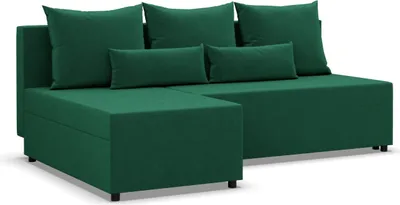 Produktbild von FERMO - Ecksofa mit Schlaffunktion, Bettkastem, Komfort und Still, grün