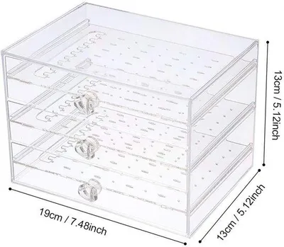 Produktbild von Transparente Schmuckbox 3 Schubladen Organizer