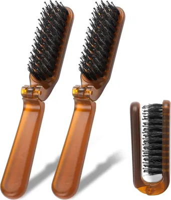 Produktbild von Mini Haarbürste Wildschweinborsten Reise Haarbürste Glanz & Glättung