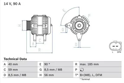 Produktbild von Bosch Lichtmaschine Generator 90A