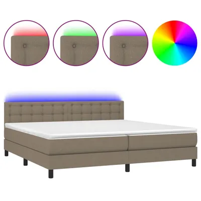 Produktbild von vidaXL Boxspringbett mit Matratze & LED Taupe 200x200 cm Stoff