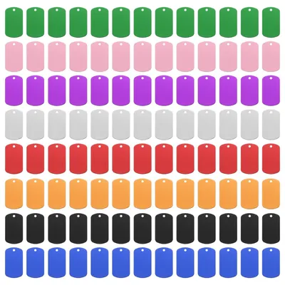 104 Alu-Rohlinge zum Gravieren, 8 Farben, 50x29x1 mm, DIY