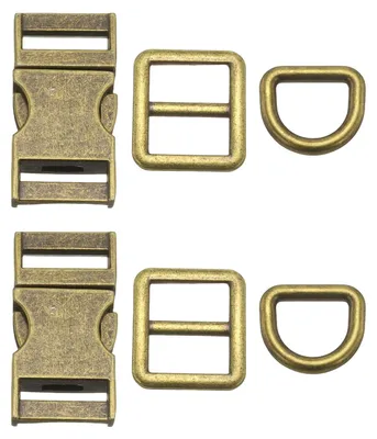 Seitenentriegelungsschnallen aus Metall, 1,5 cm, 2 Sets