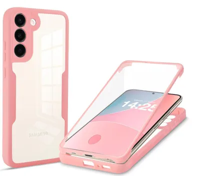 Produktbild von 360 Grad Rundum Schutz Handyhülle für Samsung Galaxy S23+ Full Cover Vollschutz Case Farbe: Rose