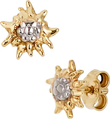 Produktbild von Ohrstecker Ohrringe Ohrschmuck Edelweiß 333 Gold Gelbgold teilrhodiniert