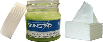 Produktbild von SKINSTAR Fluor Speed Paste Skiwax Skiwachs Wachs 30g Fleece Poliertuch Reinigungstücher