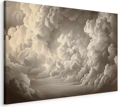 Produktbild von Vliesstoff Leinwandbild - Whisper of Illuminated Clouds: Soft Play of Light in the Theater of the Heavens 120x80 cm Muster b-H-10058-b-a
