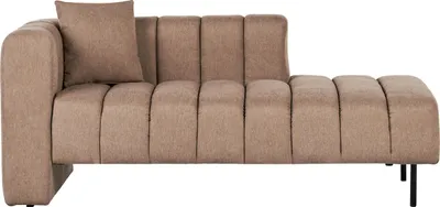 Produktbild von BELIANI Chaiselongue Linksseitig Braun Samtstoff Gesteppt mit Lehne 1 Kissen Schwarze Metallbeine Modern Wohnzimmer Schlafzimmer Büro Ausstattung