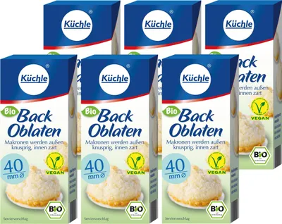 Produktbild von Küchle runde  Back Oblaten Ø40mm 23g - Makronen bleiben innen zart (6er Pack)