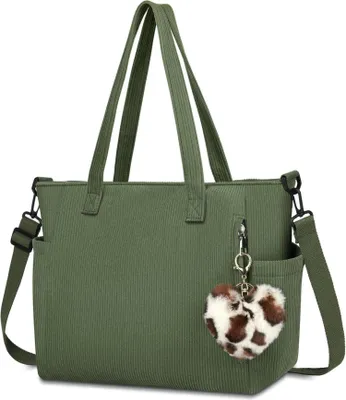 Obrázek produktu pro Dámská manšestrová kabelka Tote Bag Zip velké Shopper taška přes rameno