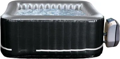 Zdjęcie produktu dla Wanna z hydromasażem Quad Spa dla 2 osób + 2 miejsca siedzące – komfortowe doznania wellness – czarna