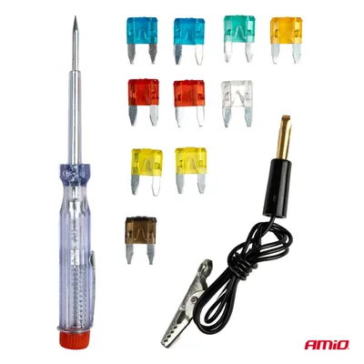 Image de Jeu de 10 mini-fusibles + testeur de tension AMIO-03524