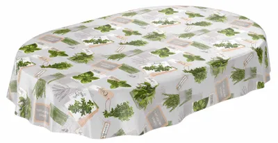 Tischdecke Wachstuch Essen Grau Robust Wasserabweisend Oval Breite 140 cm Länge 180 cm, Ansicht 5