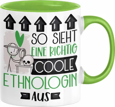 Produktbild von Ethnologin Geschenk Tasse Geschenkidee für Ethnologin Geburtstag Weihnachten Spruch So Sieht Eine Richtig Coole Ethnologin Aus Kaffee-Becher  (Grün)