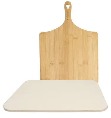 Pizzastein-Set 3-teilig, 38x30x3 cm, Cordierit, 2,7 kg