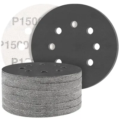 Produktbild von Schleifpapier 125mm Klett 1500 Körnung, 50 Stück, Rund, 8 Loch, Nass & Trocken, für Metall & Autos