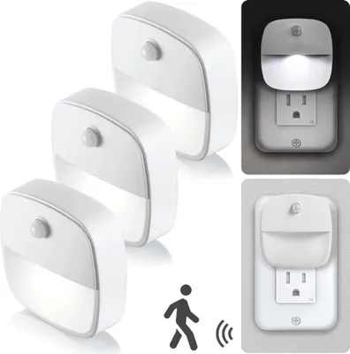 Produktbild von 3 lampki nocne LED z czujnikiem ruchu Lampka nocna, kolor światła: biały