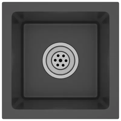 Image de vidaXL Evier à encastrer fait main noir acier inoxydable