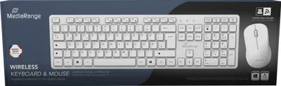 Produktbild von Mediarange Set Funk Maus und Tastatur 3 Tasten kabellos weiß MROS278
