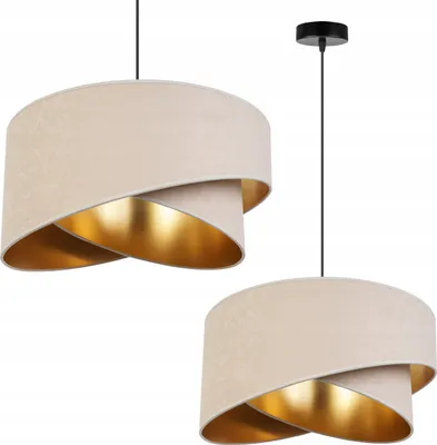 Produktbild von Hängelampe Deckenleuchter Goldener Lampenschirm Samt Elegant Glamour