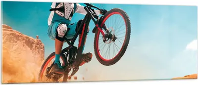 Produktbild von Bilder auf glas - Fahrrad Sport Helm - 140x50cm - Glasbilder - Wandbilder - Kunstdruck - zum Aufhängen bereit - Wanddekoration aus Glas - Glas Bilder - Wandbild auf Glas - Einteilig - GAB140x50-4098