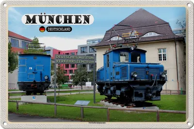 Produktbild von Blechschild Städte München Deutsches Verkerhsmuseum 30x20cm