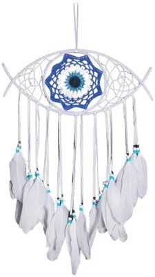 Image de Attrape-rêves - Attrape-rêves fait main avec un œil maléfique et des plumes