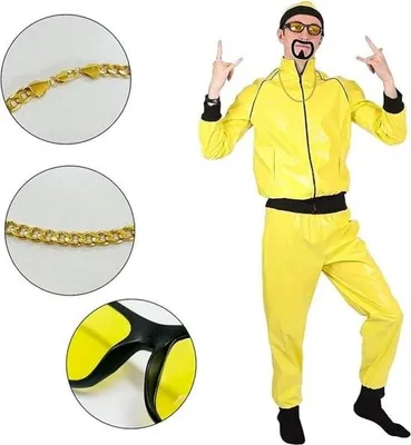 Obrázek produktu pro oblečení na párty v 80. letech - Zlatý řetěz - Hippie brýle - Disco doplňky - Retro & flashy - Karneval