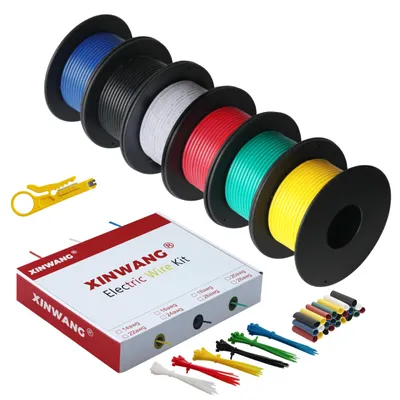 Obrázok produktu pre Elektrický kábel, silikónový, 18 AWG, 0,75 mm², 6 farieb, 15 metrov na farbu