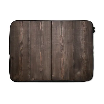 Produktbild von MuchoWow® Laptop Hülle 13 Zoll Hintergrund aus dunklen und vertikalen Brettern Laptoptasche - Laptophülle - Sleeve - Rundumschutz