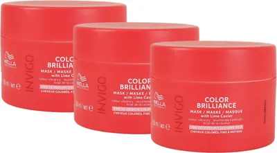 Produktbild von Wella Invigo Color Brilliance 3 x 150 ml Maske für feines normales Haar Set