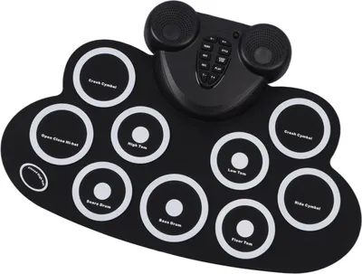 Productafbeelding van Elektronische drumstel met dubbele bekkens, oplaadbaar, inklapbaar, elektrisch, geschikt voor kinderen om op te oefenen
