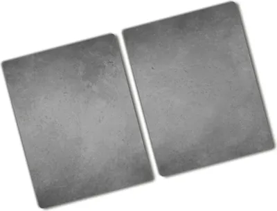 Produktbild von Tulup Glas Herdabdeckplatte - 2x40x52 cm - Glaskeramikkochfeld-Abdeckung Spritzschutz Glasabdeckplatte Kochplattenabdeckung und Schneidebrett - Zweiteilig - Sonstige - Beton - Grau