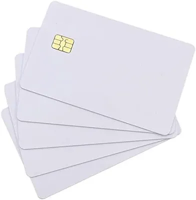 Produktbild von 50x Plastikkarten Blankokarten Chipkarte SLE 4442 PVC weiß glänzend laminiert