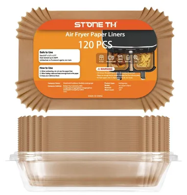 Image de Papier sulfurisé pour friteuse à air, 120 pièces, 20,5 x 14 cm, compatible avec la friteuse à air Ninja Dual