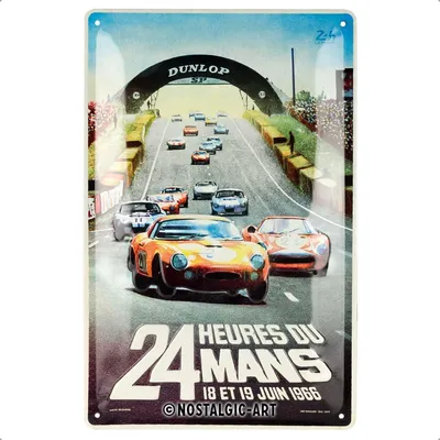 Obrázek produktu pro Nostalgic-Art - Plechový štít 20 x 30 cm - 24 hodin Le Mans – závodní plakát 1966