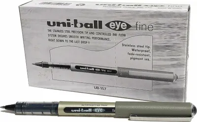 Zdjęcie produktu dla Biros z płynnym tuszem Uni-Ball Rollerball Eye Fine UB-157 Black 12 szt