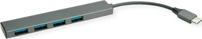Produktbild von ROLINE USB 3.2 Gen 1 Hub, 4fach, Typ C Anschlusskabel